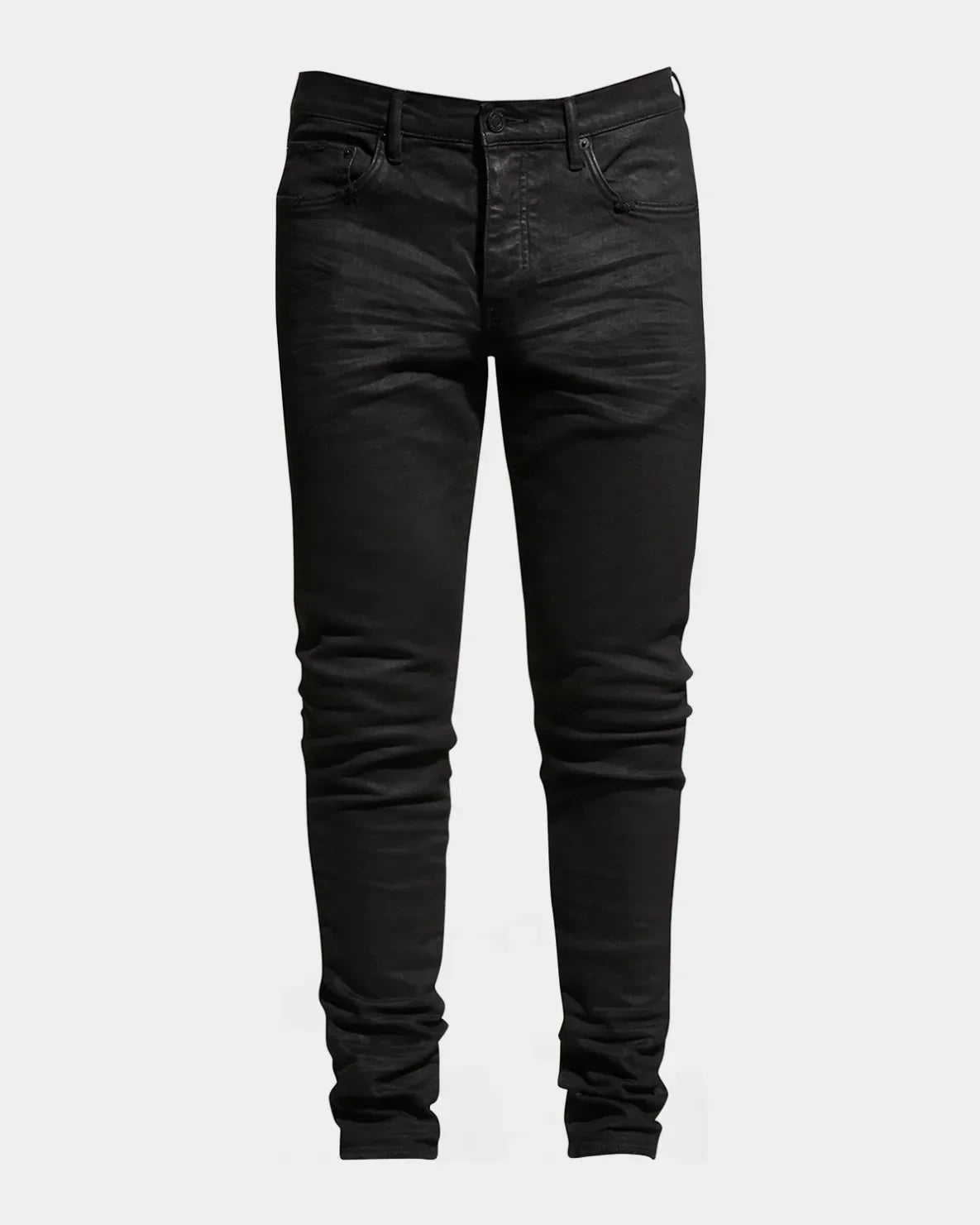 P001 Black Resin Skinny Jeans