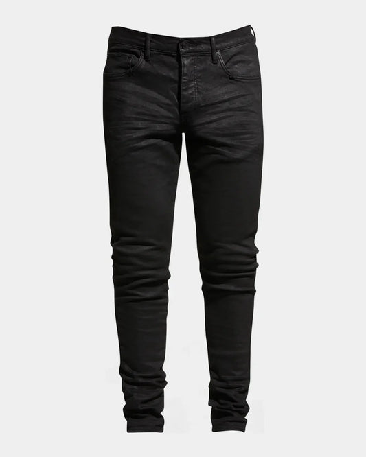 P001 Black Resin Skinny Jeans