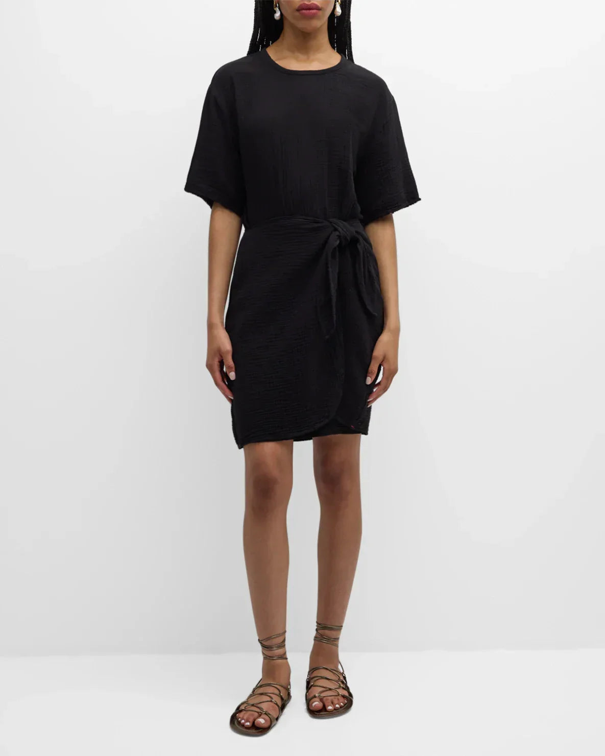 XIRENA Emme Cotton Gauze Mini Wrap Dress