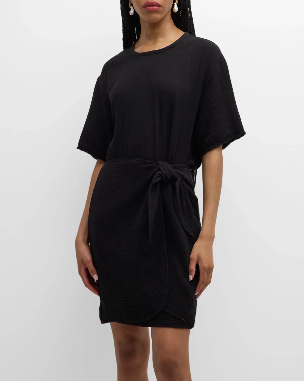 XIRENA Emme Cotton Gauze Mini Wrap Dress