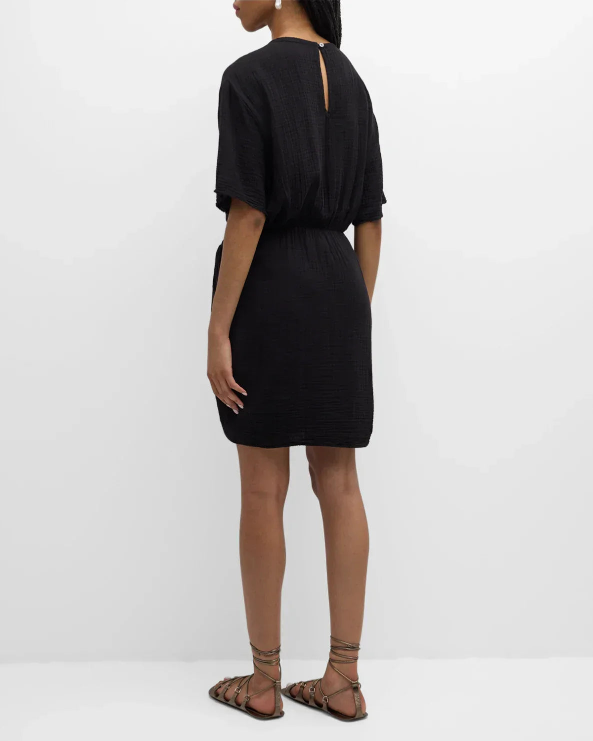 XIRENA Emme Cotton Gauze Mini Wrap Dress