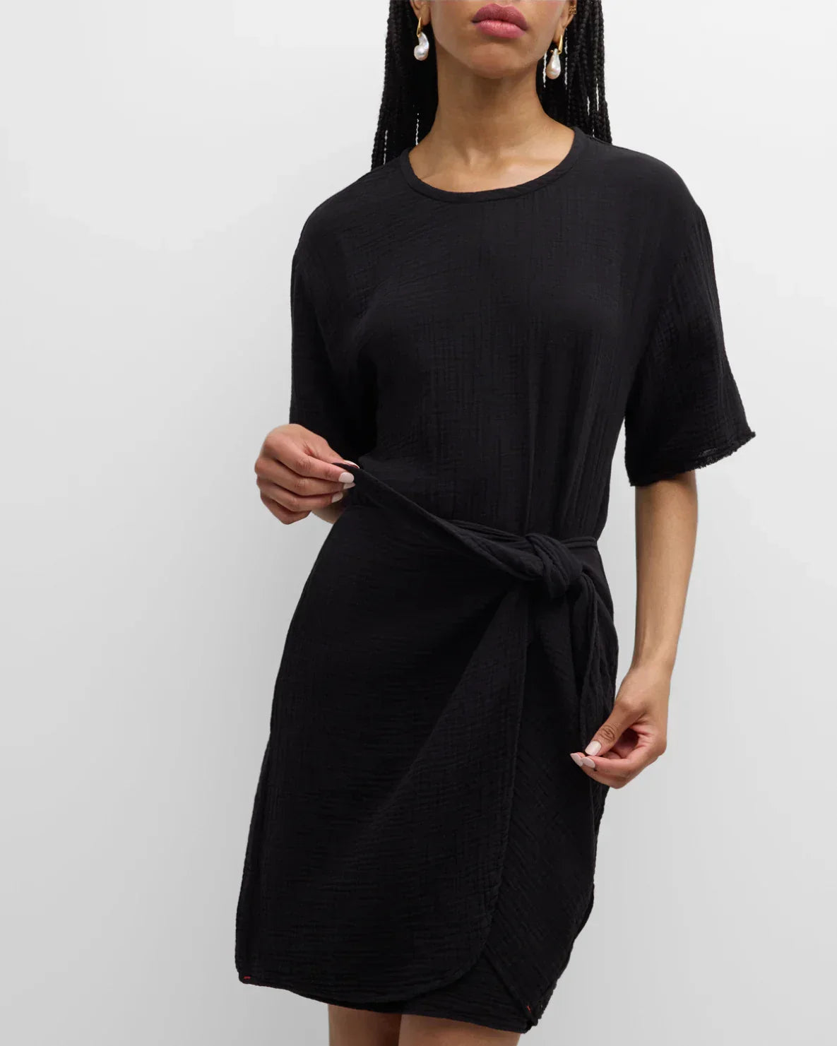 XIRENA Emme Cotton Gauze Mini Wrap Dress
