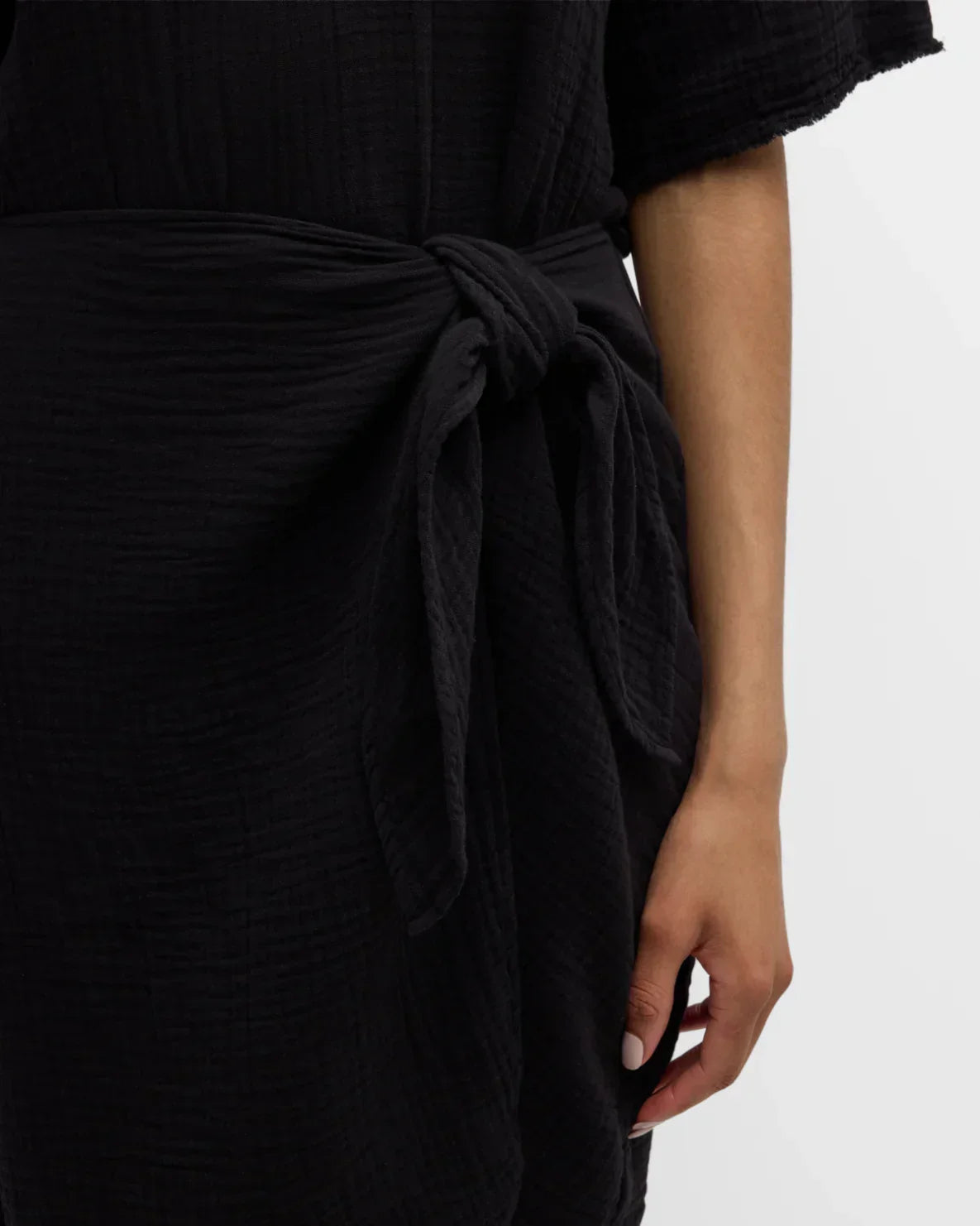 XIRENA Emme Cotton Gauze Mini Wrap Dress