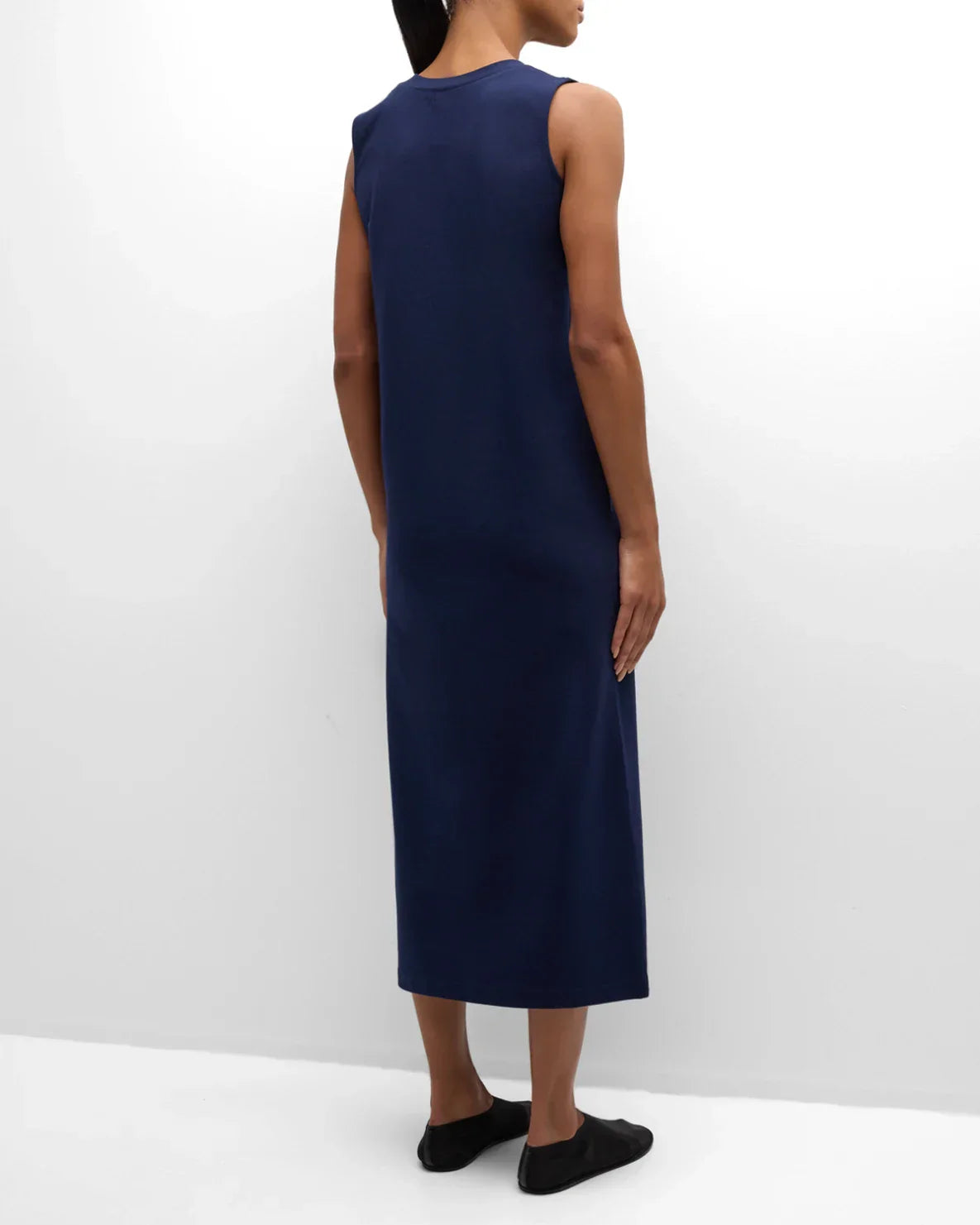 NORMA KAMALI Sleeveless Tailored Terry Side Slit Gown