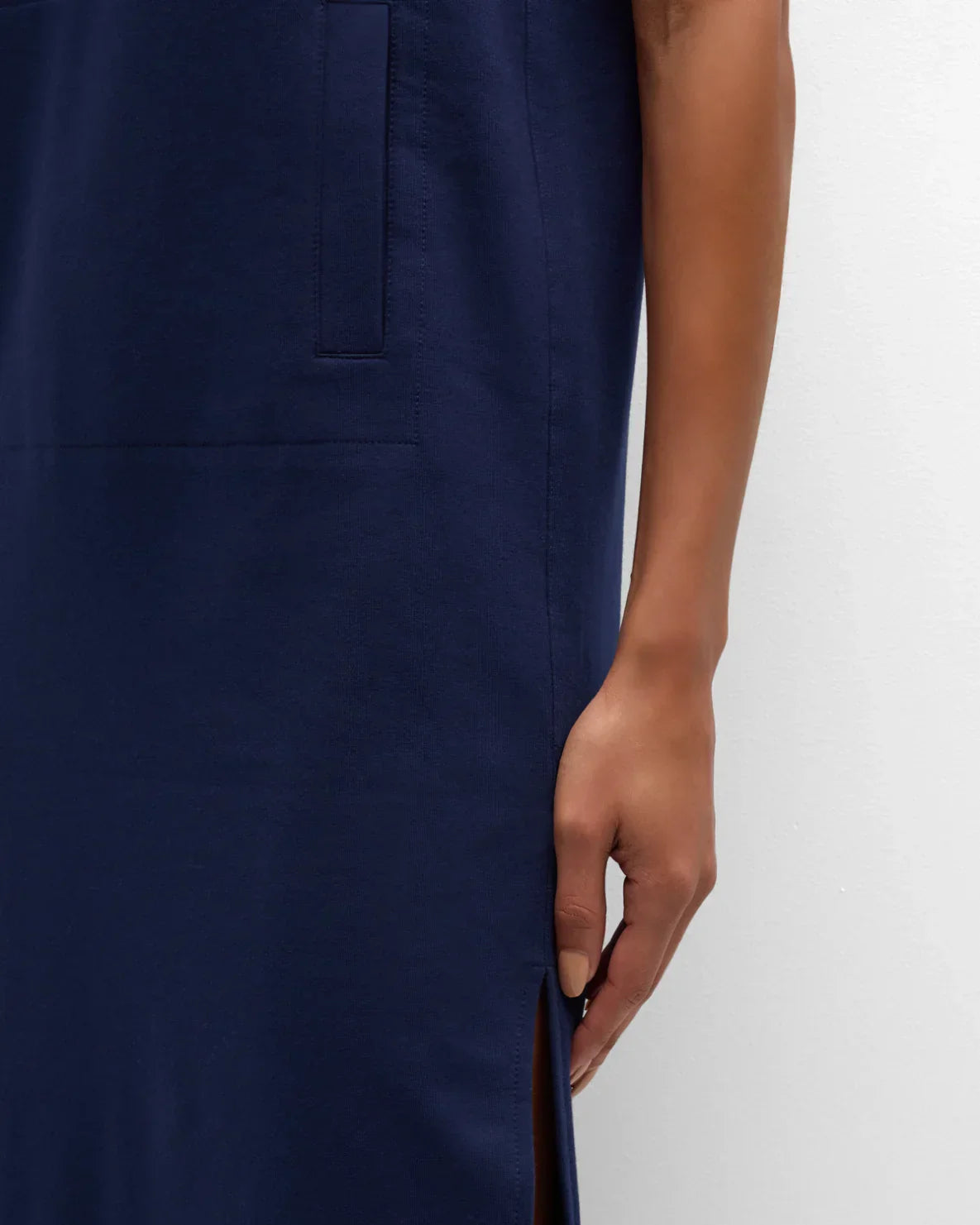 NORMA KAMALI Sleeveless Tailored Terry Side Slit Gown