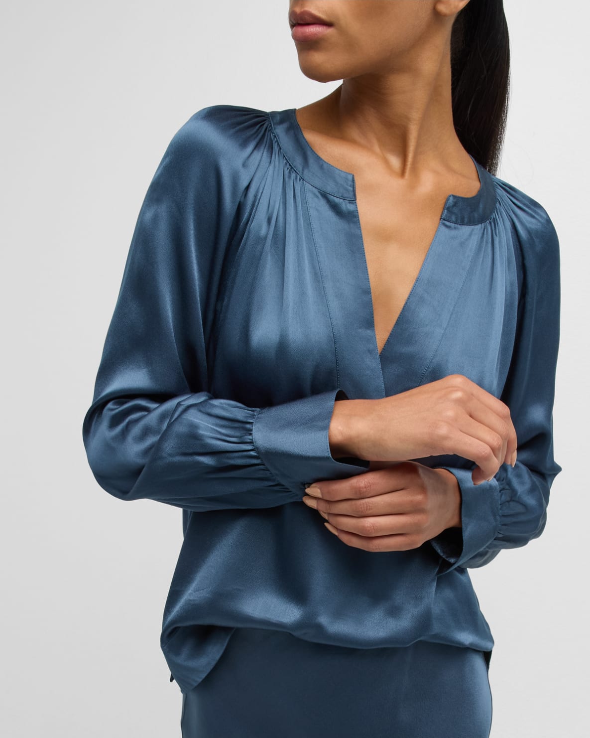 Neck Satin Blouse